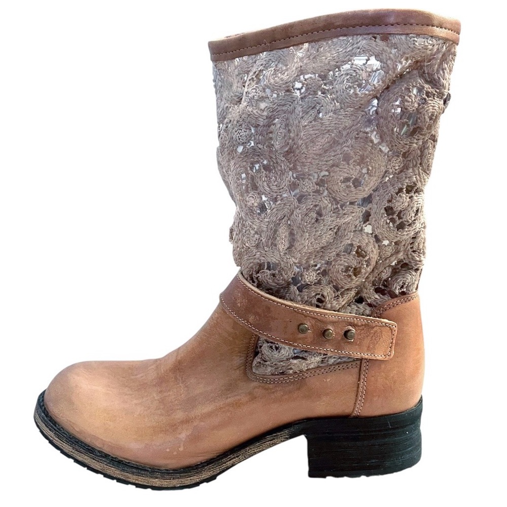 Free People Beau Crochet Lace Distressed Boots - Picture 3 of 15